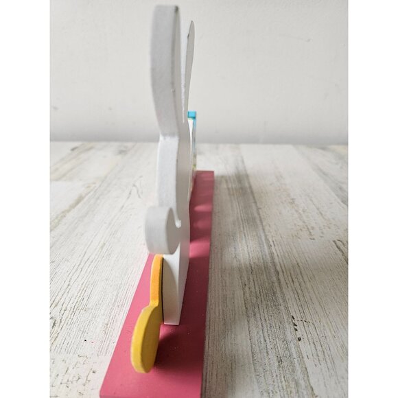 Happy Easter Bunny rabbit sign decor glitter sparkle pastel - Picture 7 of 9